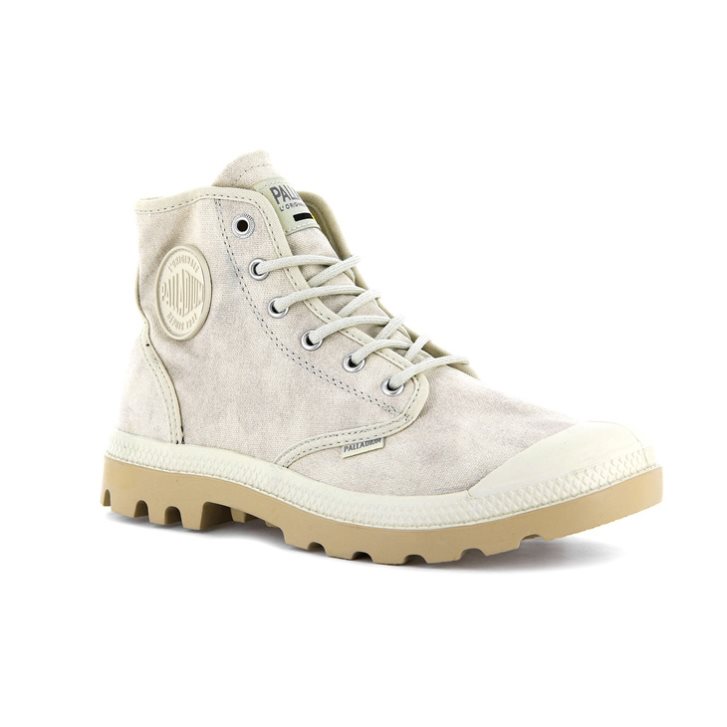 Palladium Pampa Hi WAX Men's Boots Light Grey | UK P529-WIF